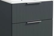 Avara fluted 600 wall hung multiple colours Anthracite/sage green/white