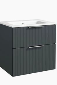 Avara fluted 600 wall hung multiple colours Anthracite/sage green/white