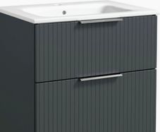 Avara fluted 600 wall hung multiple colours Anthracite/sage green/white