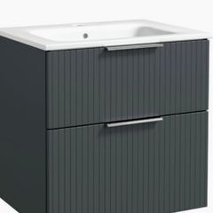 Avara fluted 600 wall hung multiple colours Anthracite/sage green/white