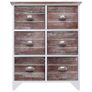 Side Cabinet with 6 Drawers Brown 60x30x75 cm Paulownia Wood Image 3