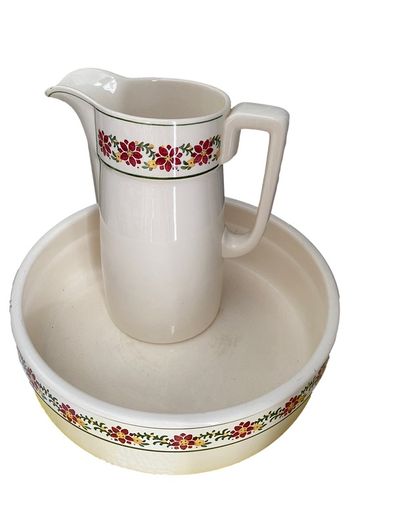 ceramic vintage wash bowls & matching pitchers
