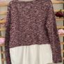 top Bershka size large burgundy top with white shirt base size large Image 9
