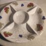 Vintage C.E.P.A. ceramic hand decorated made in Italy 5 section dip tray harvest leaves Image 9