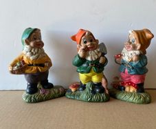 Gnome / Dwarf  Vintage Ornaments x 3