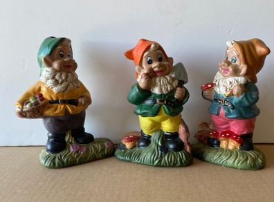 Gnome / Dwarf  Vintage Ornaments x 3