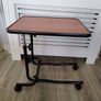 Adjustable over bed table on wheels Image 5