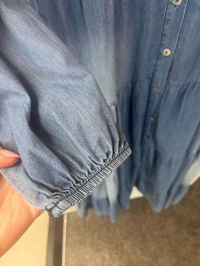 Susy Mix Soft Light Denim Tiered Dress - Size Medium / Size 12
