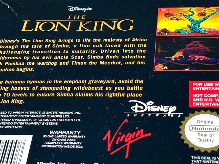 Disney's The Lion King for Nintendo SNES - Boxed