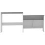 Bar Table with 2 Table Tops White and Grey 130x40x120 cm Image 3