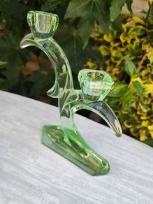 Green Glass Candlestick