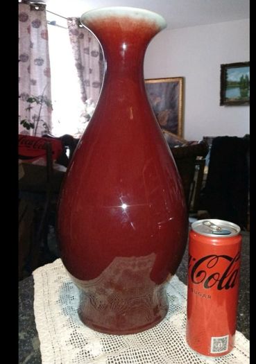 Large oxblood glazed Chinese vase