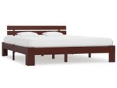 Bed Frame Dark Brown Solid Pine Wood 160x200 cm