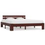 Bed Frame Dark Brown Solid Pine Wood 160x200 cm Image 2
