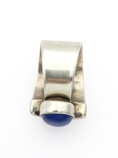 Signed Chunky Sterling Silver Lapis Lazuli Ring
