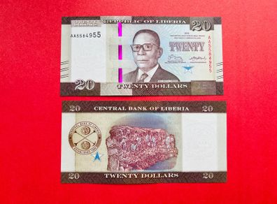Liberia  20  Dollars  2016  Pick  33a . ( Uncirculated )