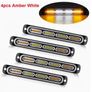 Stay on or flash Bright 4pcs Ultra-Slim Amber White LED Work Light - Surface Mount LED Emergency Light with 24 LEDs, Mini Grille Lights Image 2