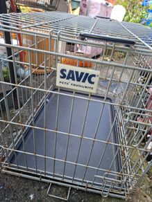 Large Metal Savic dog crate with Tray and can be folded down as in photos, Postage Available