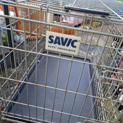 Large Metal Savic dog crate with Tray and can be folded down as in photos, Postage Available