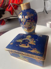 Vintage Carlton Ware Pagoda Vase and Trinket Box