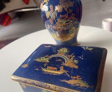 Vintage Carlton Ware Pagoda Vase and Trinket Box