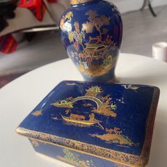 Vintage Carlton Ware Pagoda Vase and Trinket Box
