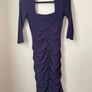 OSSIE CLARK Fabulous Purple Ruched Bodycon Dress Size 8! Image 7