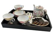 Brand New Serving tray wooden tray dark red mahogany breakfast tray