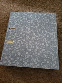 Large binder A4 blue flowers NEW
