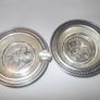 4 vintage small silver plated  ash trays in a bakelite  box Image 3