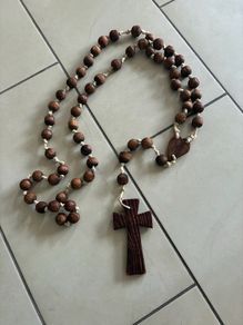 Rare Giant Size Timber Rosary Beads