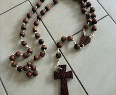Rare Giant Size Timber Rosary Beads
