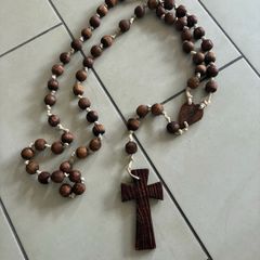 Rare Giant Size Timber Rosary Beads
