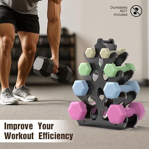 Dumbbell Rack Metal Weight Stand Holder Heavy Duty Dumbbell Storage Weight Tree (No Dumbbells, Rack Only)