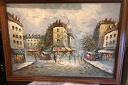 Large painting street scene France