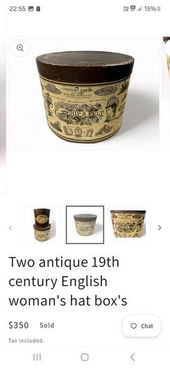 19th Century Chip and Felt designer hat boxes