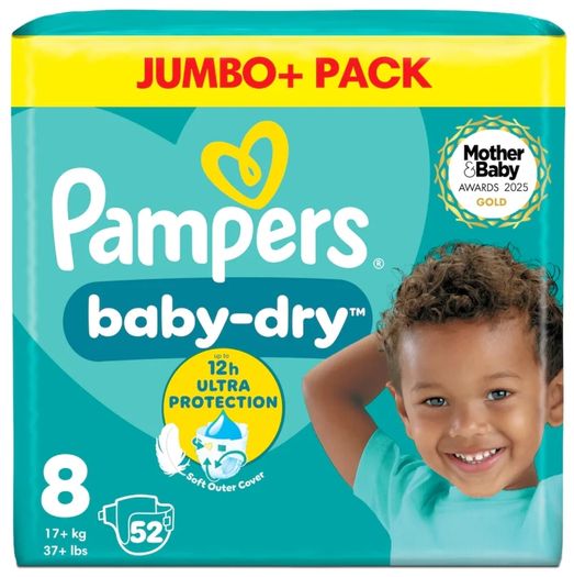 nappy -two bags of Pampers size 8