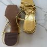Zara Gold Braided Strap Block Heels Size 5 Image 2