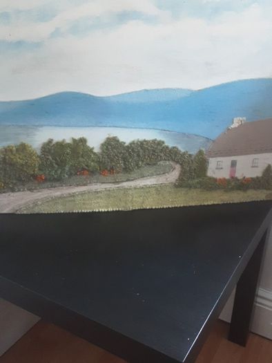 Landscape of Ireland in Paint and Irish Tweed .. Price Drop