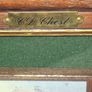 Beautiful Wooden Golf-Themed Shadow Box and Storage Unit with Shelves Cabinet, featuring a glass door front Inside the glass display panel, it showcases a vintage-style collage celebrating the history of golf, Image 4