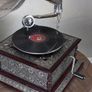 Funnel Gramophone Silver Gramophone His Masters Voice Table Gramophone Image 6
