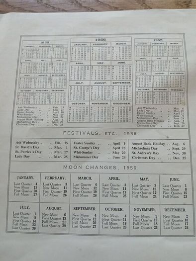 1956 Calendar Advertisement