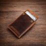 Unisex Premium Genuine Leather Envelope Wallet Vintage Handcrafted Card Holder Pouch with Button Closure Image 6
