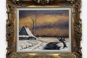 20th Century Dutch Winter Landscape Oil Painting