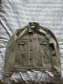 AllSaints Washed Grey Denim Trucker Jacket