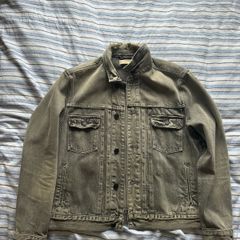 AllSaints Washed Grey Denim Trucker Jacket