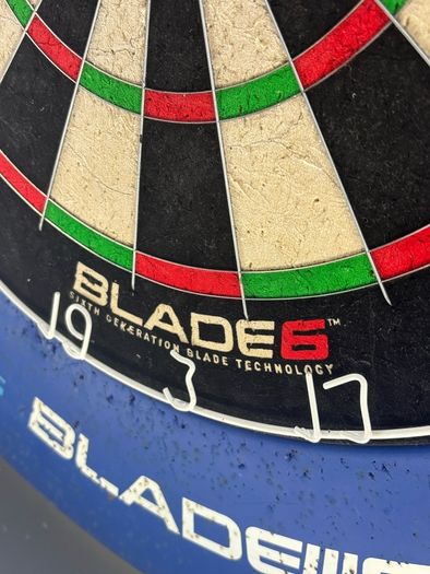 dart board blade 6 with light surround and darts