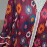 Pala D Oro Burgundy Print Blouse Size S/M Image 3