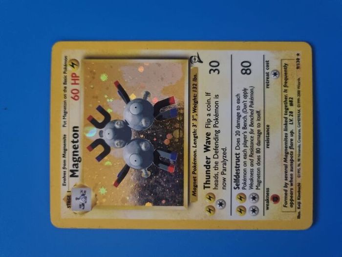 Holo Magneton Base Set 2 Vintage Pokemon Card