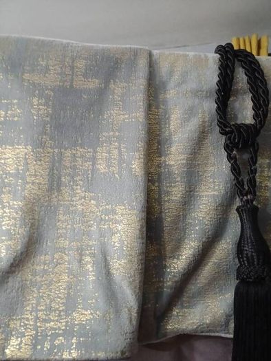 90 inch drop living room curtains with tie backs and cushion covers